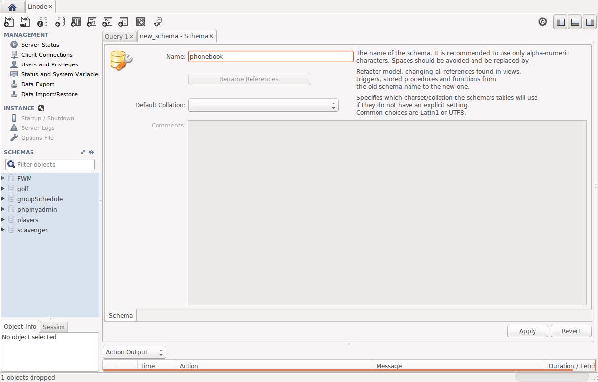 The new schema dialog The new schema dialog