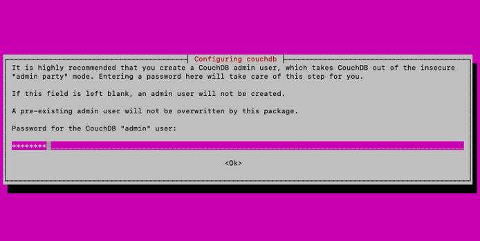 Creating a CouchDB administrator user Creating a CouchDB administrator user