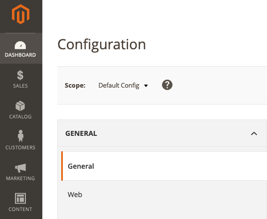 Select “Web” from the “General” menu. Select “Web” from the “General” menu.