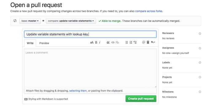 Create a pull request Create a pull request