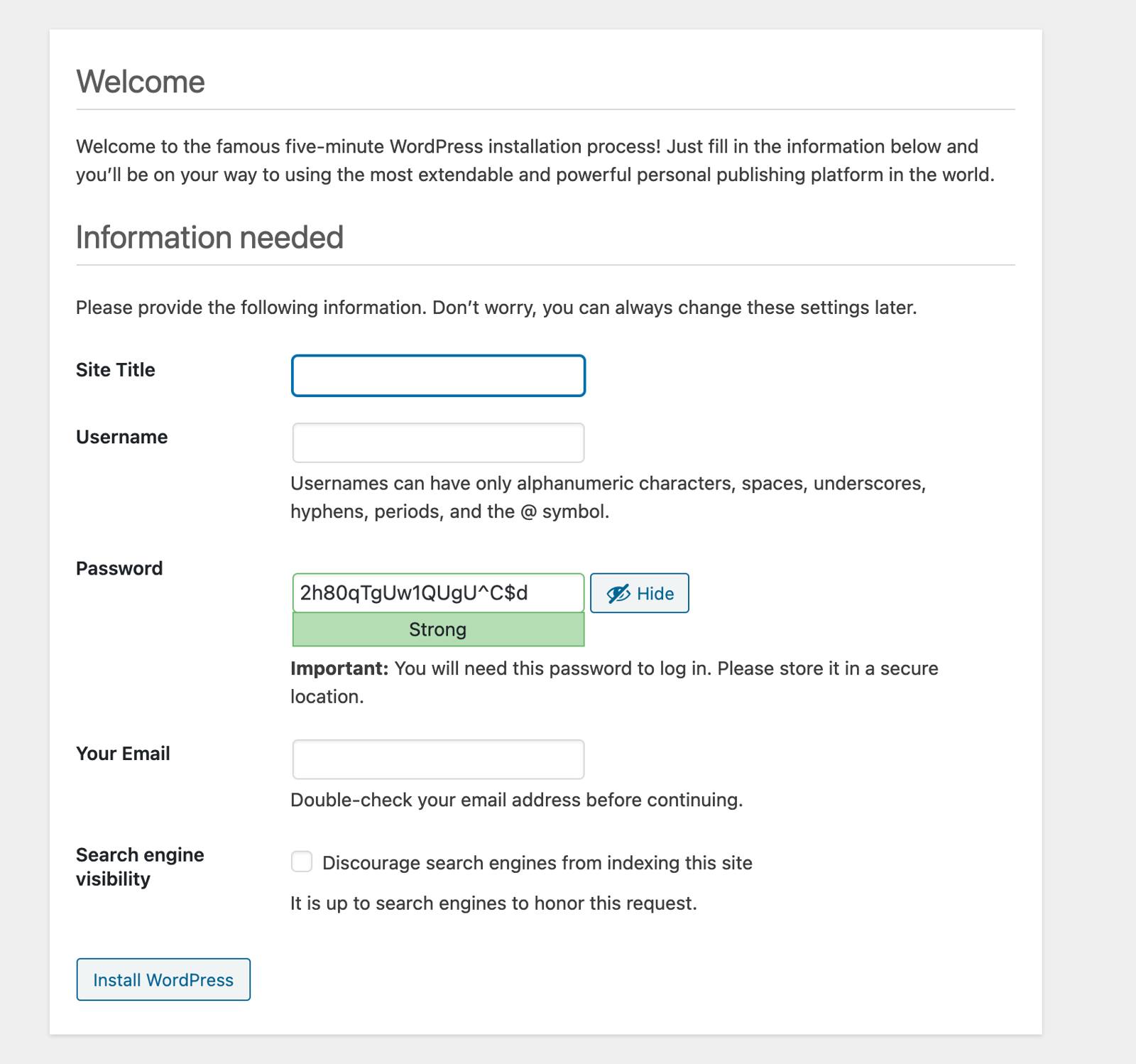 WordPress Welcome Page WordPress Welcome Page